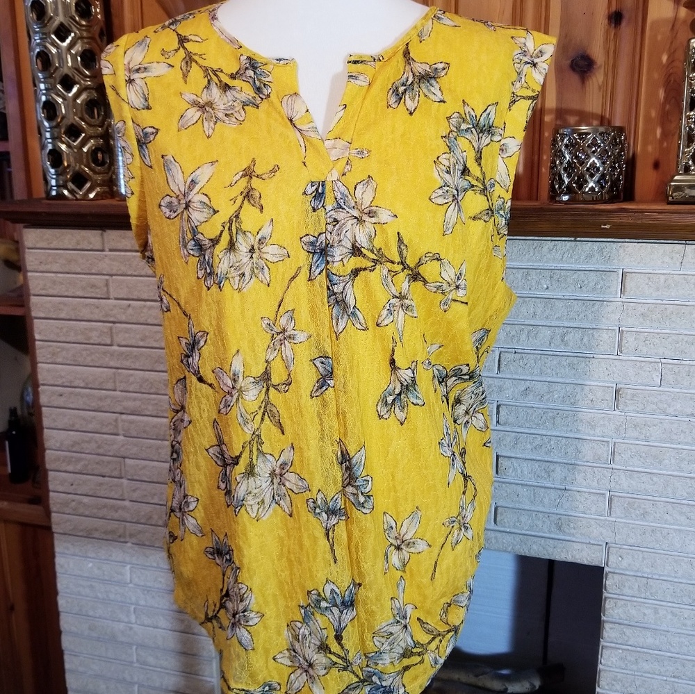 Yellow Size 1x Papermoon Short Sleeved Shirt